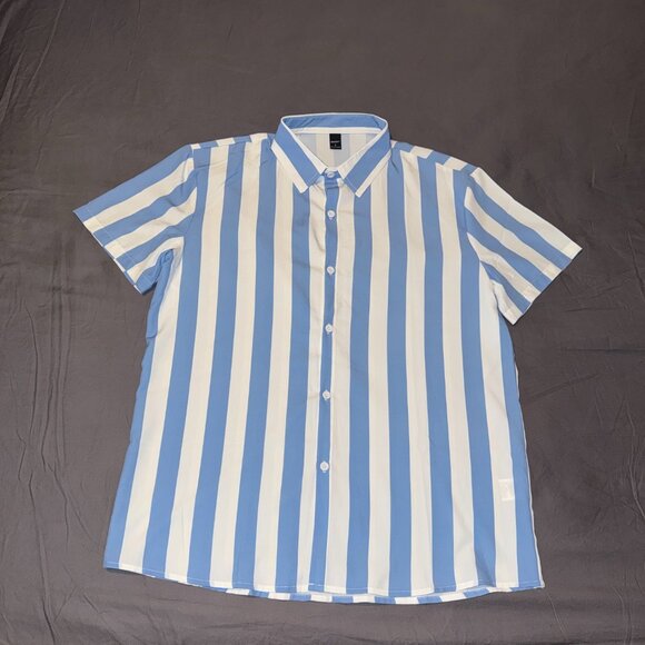 Manfinity Blue and White Stripped Shirt - Picture 2 of 2